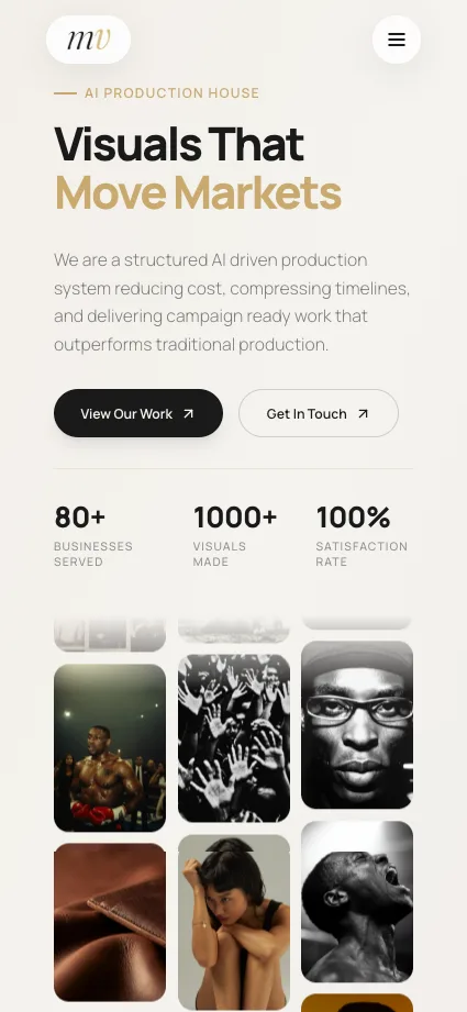 Marwan Visuals on a phone: Mobile, first screen