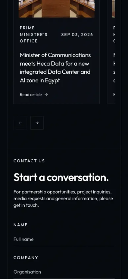 Heca Data on a phone: Press and contact